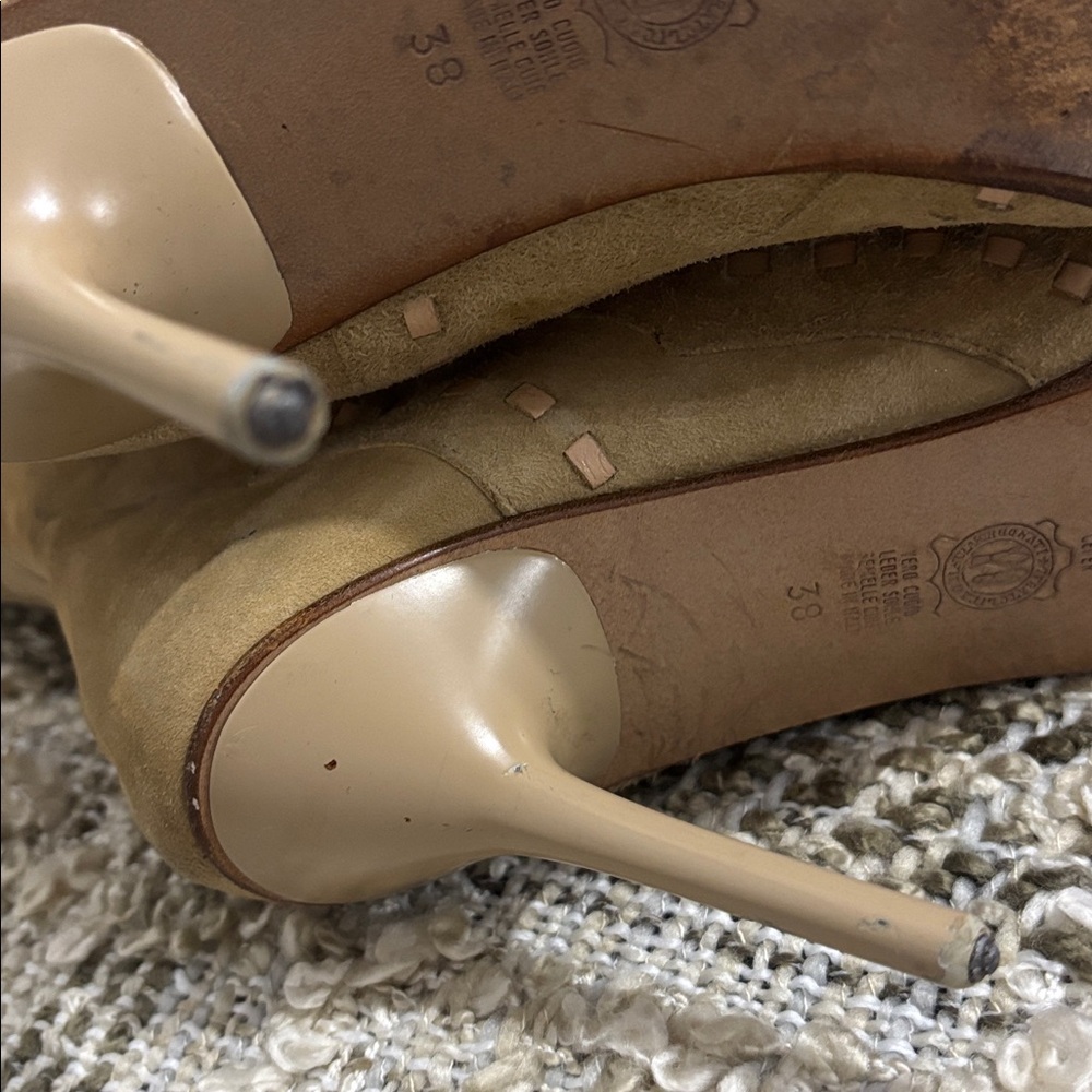 Nine West Studio Suede Over-the-Knee Pointed Tan Y2K Boots Size 7.5 - Picture 9 of 16